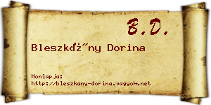 Bleszkány Dorina névjegykártya