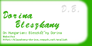 dorina bleszkany business card